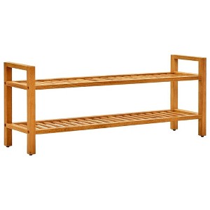 vidaXL Shoe Rack Shoe Storage Organizer Shoe Shelf for Closet Solid Oak Wood - 1 of 4