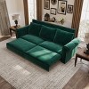 93" King Size Sofa Bed Couch Pull Out Couch 3 In 1 Convertible Sleeper Sofa Bed Velvet Chesterfield Sofa with Nailhead Trim & Rolled Arm - Koiai - 2 of 4