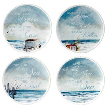 Set of 4 Shorebirds Canape Plates - Certified International