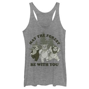 Women's Star Wars Ewok May The Forest Racerback Tank Top - 1 of 3