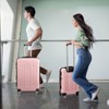 Karl Home Luggage Set of 3, ABS PC Hardside Suitcase Sets with TSA Lock 4 Spinner Wheels Pink - 4 of 4