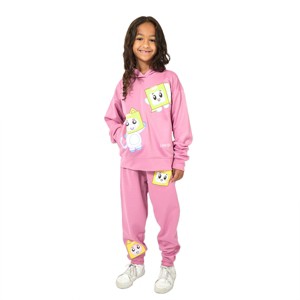 Lanky Box Boxy & Foxy Girl's 2-Pack Pink Hoodie & Joggers Set - 1 of 4