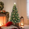 Tangkula 5/6/7 FT Christmas Tree Artificial Xmas Tree w/ 8 Lighting Modes 49/64/80 Warm LED Lights - 4 of 4