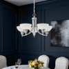 Sunset Lighting Alton 5-Light Chandelier, Faux Alabaster Glass, Satin Nickel Finish - 2 of 3
