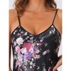 cheibear Women's Silky Satin Mini Floral Lingerie Dress Slip Chemise Sleepwear - 4 of 4
