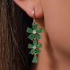 Vuskdtei18K Gold Plated Flower Dangle Earrings for Women, Hypoallergenic Cubic Zirconia Earrings, Elegant Chandelier Drop Earrings - 3 of 4