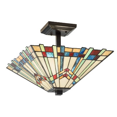 16" Orson Craftsman Semi-Flush Mount Pendant - River of Goods