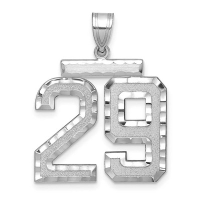 Black Bow Jewelry 14k White Gold, Varsity Collection, Large D/C Pendant, Number 29