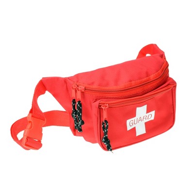 Dealmed Lifeguard Fanny Pack with Adjustable Waist Strap and Zipper Pockets Red Pack of 1