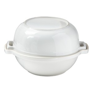 tagltd White Stoneware Bread Baker and Roaster Round with Handles Dishwasher Safe, 10.5"Lx9.00W"x6.25"H, 64 oz. - 1 of 2