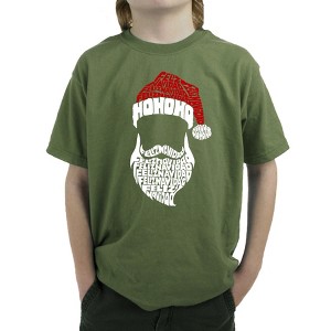 LA Pop Art Feliz Navidad Santa Claus - Boy's Word Art T-Shirt - 1 of 4