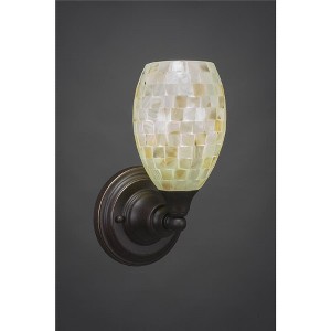 Toltec Lighting Any 1 - Light Sconce in  Dark Granite with 5" Ivory Glaze Seashell Shade - 1 of 1
