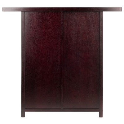 Macon Transitional Espresso Solid Wood Wine Bar with Storage