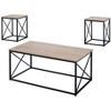 Monarch Specialties Table Set 3Pcs Set Coffee End Side Accent Living Room Metal Laminate Brown Black Contemporary Modern - 3 of 4