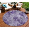 Purple Lilac And Lavender Abstract Washable Indoor Outdoor Area Rug - 2 of 4
