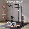 1100 lbs Multi-Functional Power Cage, Adjustable Safety Bars, Power Rack with Pull-Up Bar for Home Gym and Garage Gym - 3 of 4