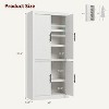 All-Wood Kitchen Pantry Cabinet with 4 Magnetic Doors, Farmhouse Style Freestanding Food Storage Cupboard, Adjustable Shelves, Large Capacity - 2 of 4