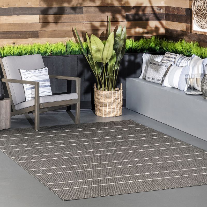 nuLOOM Alaina Indoor and Outdoor Striped Area Rug for Patio Garden Living Room Bedroom Dining Room Kitchen, 3 of 11