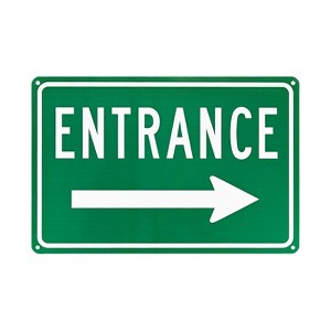 Unique Bargains Aluminum Reflective Rust-Free Waterproof Right Arrow Entrance Signs 1 Pc - 1 of 4