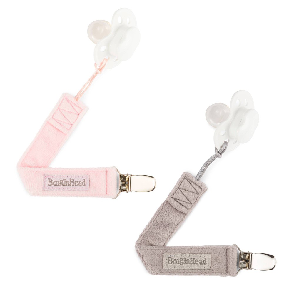 Photos - Other for feeding BooginHead 2pk PaciGrip Lux Pacifier Holder - Pink