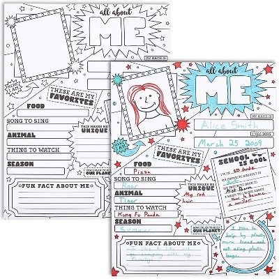 30-Pack Kids All About Me Posters for Kindergarten, Elementary School, 17 X 22 inches