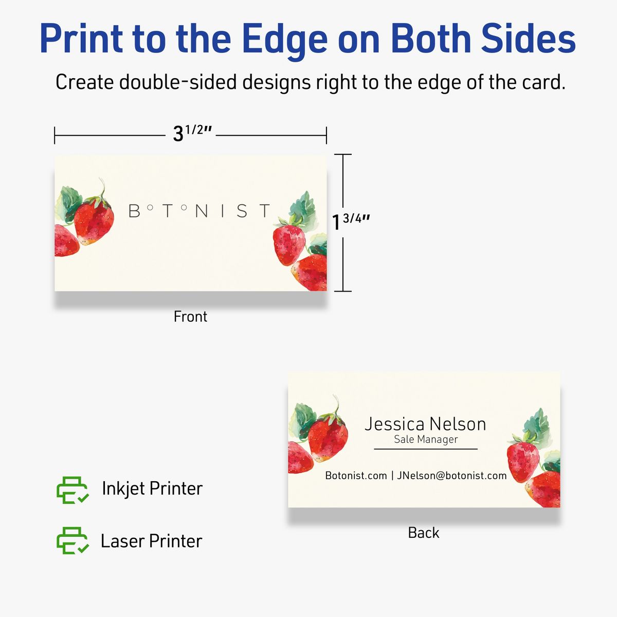 1-3/4" x 3-1/2" Rectangle, Matte Ivory Business Cards - thumbnail 6