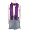 INSPIRE CHIC Gender Neutral Plain Cashmere Imitation Winter Warm Solid Color Fringe Long Scarves 1Pc - 2 of 4