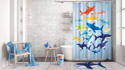 Colorful Sharks Resin 3-Piece Kids' Bath Set