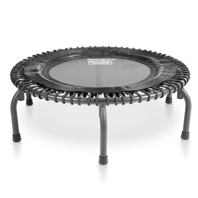 JumpSport 350 PRO Indoor Heavy Duty Lightweight 39 Inch Round Fitness Trampoline with 4 Videos, Secure Arched Legs, & Quiet, Safe Bounce, Black