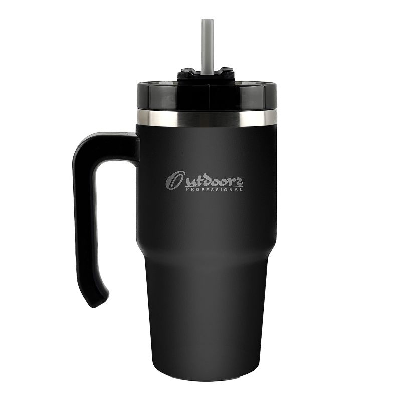 Outdoors Professional 20-Oz. Stainless Steel Double-Walled Insulated Tumbler with Straw, 1 of 11