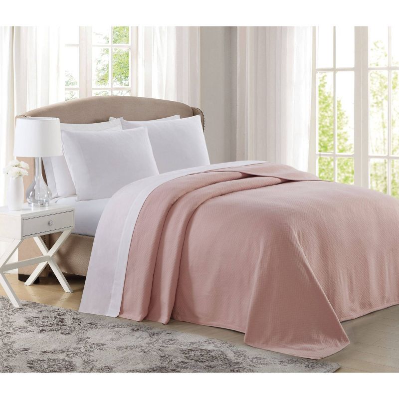 King Deluxe Woven Cotton Bed Blanket Blush - Charisma, 3 of 9