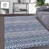Boho Area Rug, Neutral Black Low Pile Washable Carpet, Non-Slip Non-Shedding Indoor Rug for Living Room, Bedroom, Kitchen, Bathroom - 2 of 4