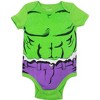 Marvel Avengers Captain America Spider-Man Thor Hulk Cosplay Short Sleeve Baby Bodysuit and Hat Newborn to Infant - image 2 of 4