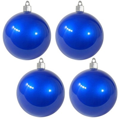 Christmas by Krebs 4ct Candy Blue Shatterproof Shiny Finish Christmas Ball Ornaments 4" (100mm)