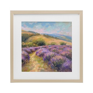 Stupell Industries Lavender Field Hills Framed Print Under Glass - 1 of 4