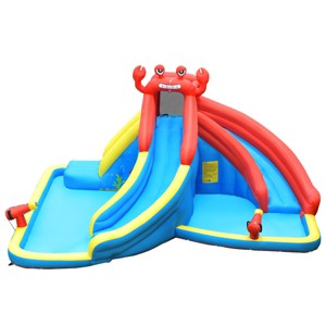 Infans Inflatable Water Slide Crab Dual Slide Bounce House Splash Pool W/ 950W Blower - 1 of 4
