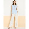 INSPIRE CHIC Women's Ruffled Curved Hem Business Office Vintage Sleeveless Blouse - 4 of 4