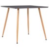 vidaXL Dining Table Oak and Black Engineered Wood, Steel Compact Durable - Gray and Oak - 2 of 4