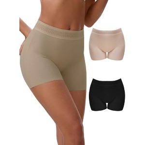 INSPIRE CHIC Women's High Waist Lace Trim Tummy Control Butt Lifter Thigh Slimmers 3 Pcs - 1 of 4