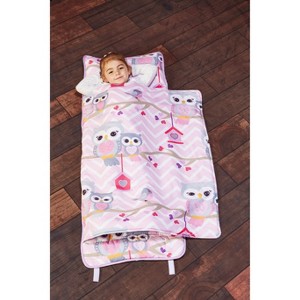 EVERYDAY KIDS Toddler Nap Mat –Sweet Owls– Soft Microfiber, Rollup with Handle & Pillow, for Preschool, Daycare, or Travel -Ages 3-6 years - 1 of 4