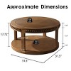 31.5" Walnut Round Solid Wood Coffee Table,2-Tier Farmhouse Center Table with Beaded Trim & Storage Shelf for Living Room-Baofuwish - 4 of 4