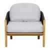 Acacia Wood Outdoor Club Chair with Rope Woven Backrest,Cushioned Patio Club Chair with Teak Finish, Modern Lounge Chair for Garden-Koiai - 2 of 4