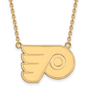 Black Bow Jewelry 14k Yellow Gold Plated Sterling Silver Philadelphia Flyers NHL Necklace 18 Inch - 1 of 4