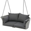 Maggift Patio Accent Chairs, Double Hanging Chair, Rattan Swing Chair with Cushions, for Garden, Backyard, Pond, Gray, 51.9"*24.4"*15.3" - 4 of 4