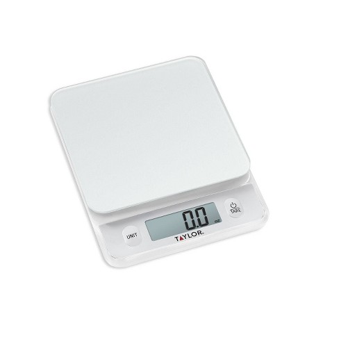 5 kg/5000 ml Capacity Plastic/Glass Taylor Digital Kitchen Scales with Glass Platform in Gift Box Silver 