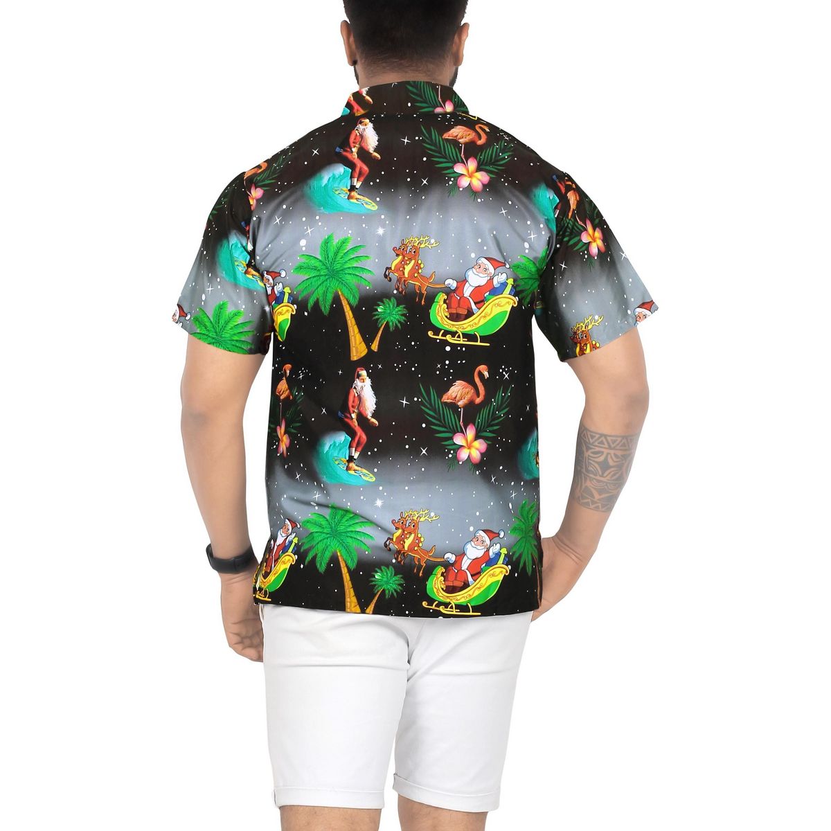 HAPPY BAY Men's Hawaiian Shirts Short Sleeve Button Down Shirt Mens Christmas Shirts Holiday Beach Party Shirts for Men Funny - thumbnail 2