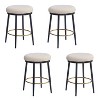 2/4 pcs Counter Stools, Modern Round Accent Stools with Metal Frame, Cushion, Footrest for Kitchen/Bedroom/Dining Room -ModernLuxe - 4 of 4