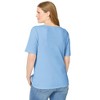 Woman Within Plus Size Ribbed Square Neck Elbow-Sleeve Tee - 3 of 4