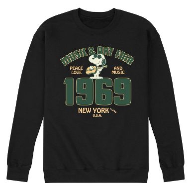 Men's Peanuts 70's Retro Snoopy Graphic Fleece Sweatshirt - 1969