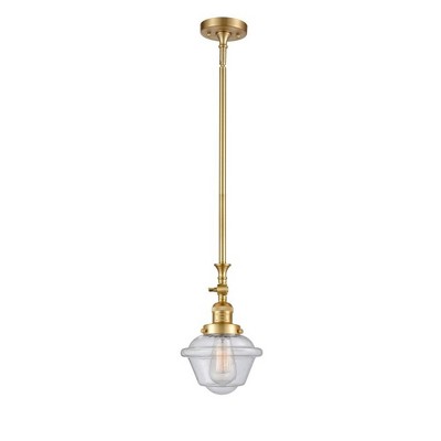 Oxford - 1 Light Stem Hung Tiltable Mini Pendant In Traditional Style-12 Inches Tall and 7.5 Inches Wide